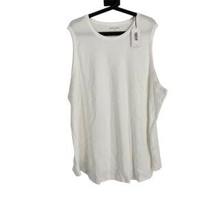 Universal Standard Womens 3XL White Pima Cotton ribbed Sleeveless basic Tank Top